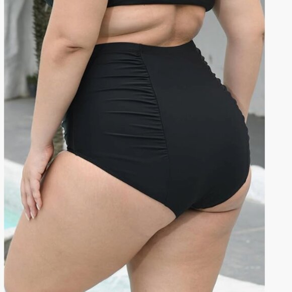 NWT Black High Waisted Bikini Bottoms Size Large - Picture 3 of 4